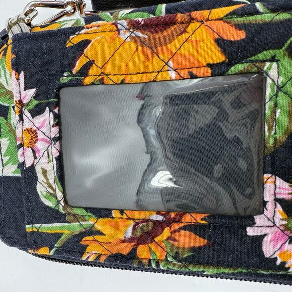 Vera Bradley Wristlet Wallet Sunflowers Quilted Cotton ID Storage RFID Travel - Picture 11 of 12